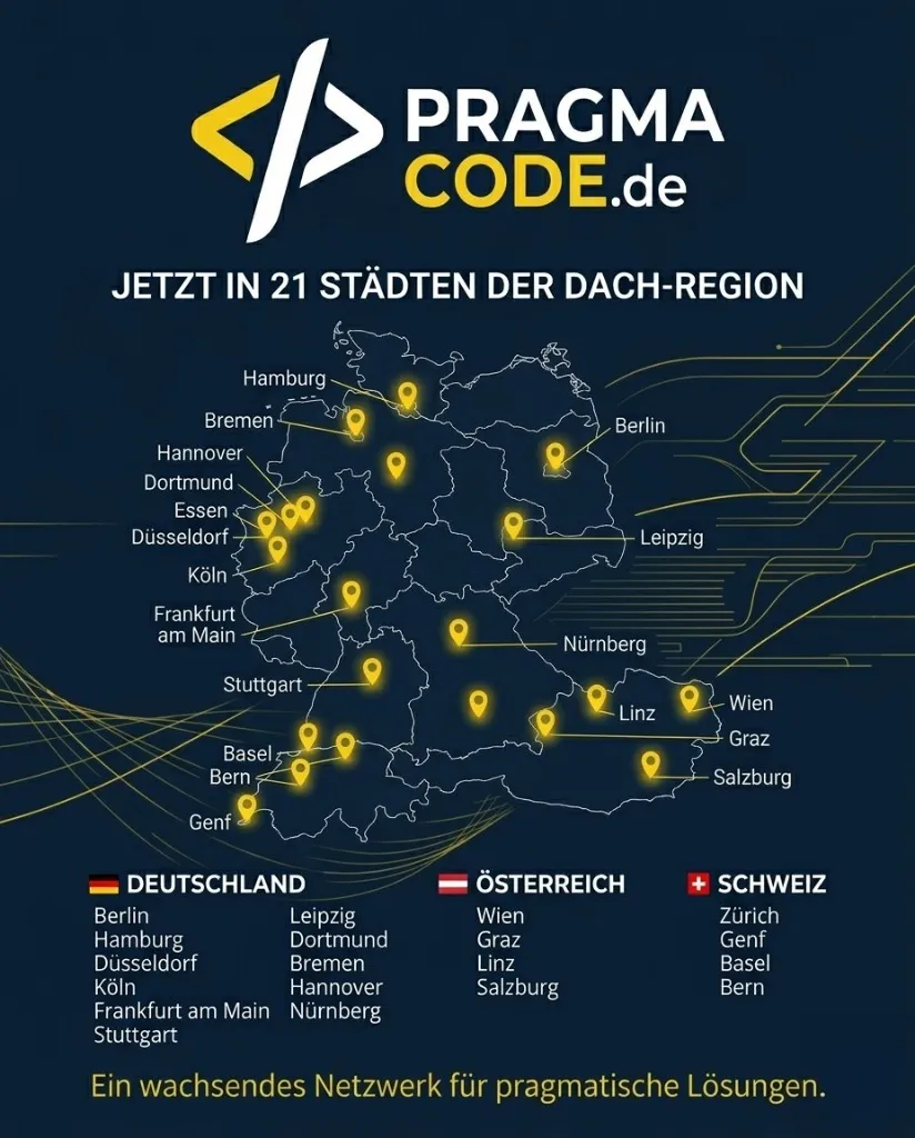 Pragma-Code in 21 Städten der DACH-Region